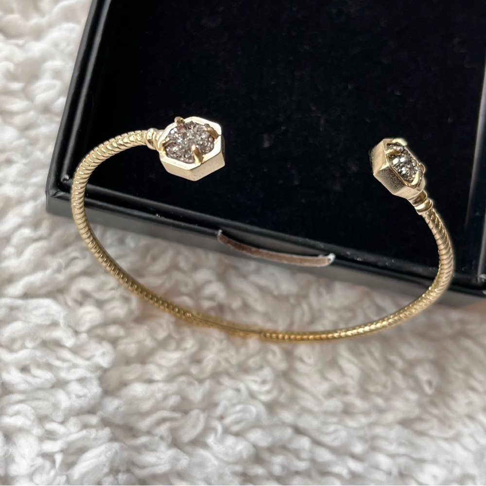 Authentic Kendra Scott Cuff Bracelet - NWOT Gold Druzy Rare Retired
